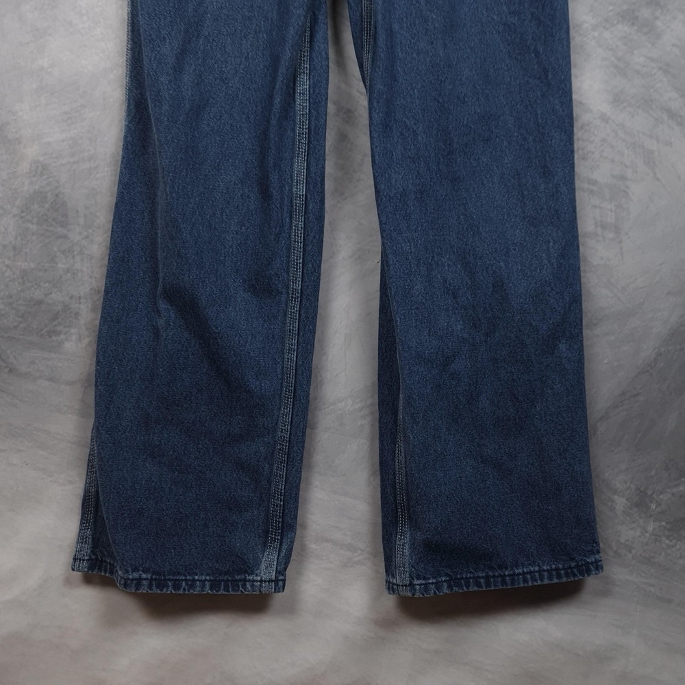 Carhartt Bib Overalls Mens 32 Blue Denim Workwear Hammer Loop R07 DSI - Picture 6 of 14